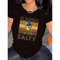 thumbnail image 1 of Nontransparent Material] Women's Casual Crew Neck T-Shirt, Polyester Blend (92% Polyester, 8% Elastane), Knit Fabric, Regular Length, with Portrait Graphic Print, for All-Season Top, Ladies T Shirts, 1 of 6