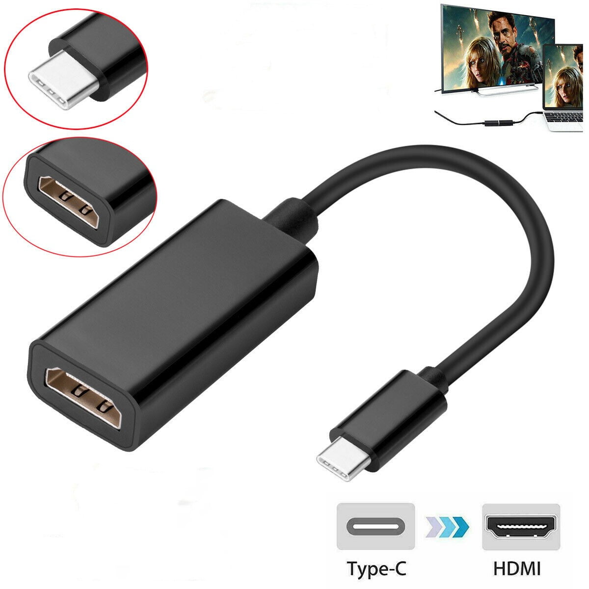 USB C to HDMI Adapter 4K Cable,USB C to HDMI Adapter,USB 3.1 TypeC to