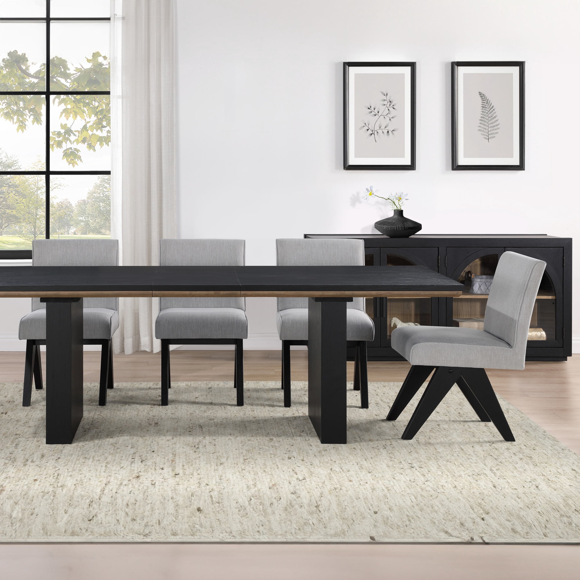 Steve Silver Magnolia Modern Upholstered Dining Chair, Set of 2, Gray