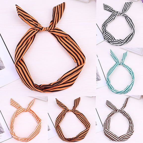 Headbands for Womens LSQii Casual Fashion Bow Knot Tie Stripe Prints Hair Hoop Black Stretchy Soft Non Slip Sweet Rerto Hair Band Trendy Spring Summer 2026