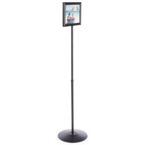 Adjustable Sign Stand for 11" x 8-1/2" Ads Extends to 60" High - Black Finished Aluminum (TLSBK)