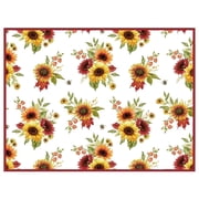 Kay Dee Designs HARVEST SUNFLOWER Microfiber Dish Drying Mat  Fall Kitchen Counter Protector with Foam Padding  Absorbent Autumn Dish Mat 15" x 20"