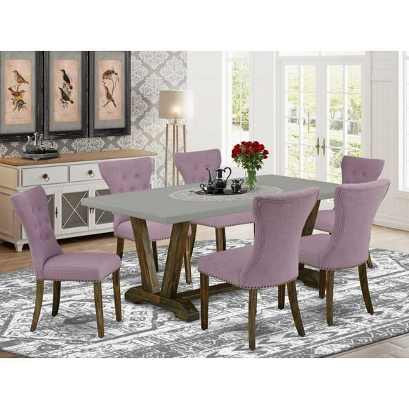 East West Furniture X-Style 5-piece Wood Dinette Set in Gray Finish