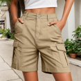 thumbnail image 2 of felwors Womens Cargo Shorts Bermuda Work Shorts with Pockets Knee Length Summer Casual Khaki for Size XXXXL, 2 of 6
