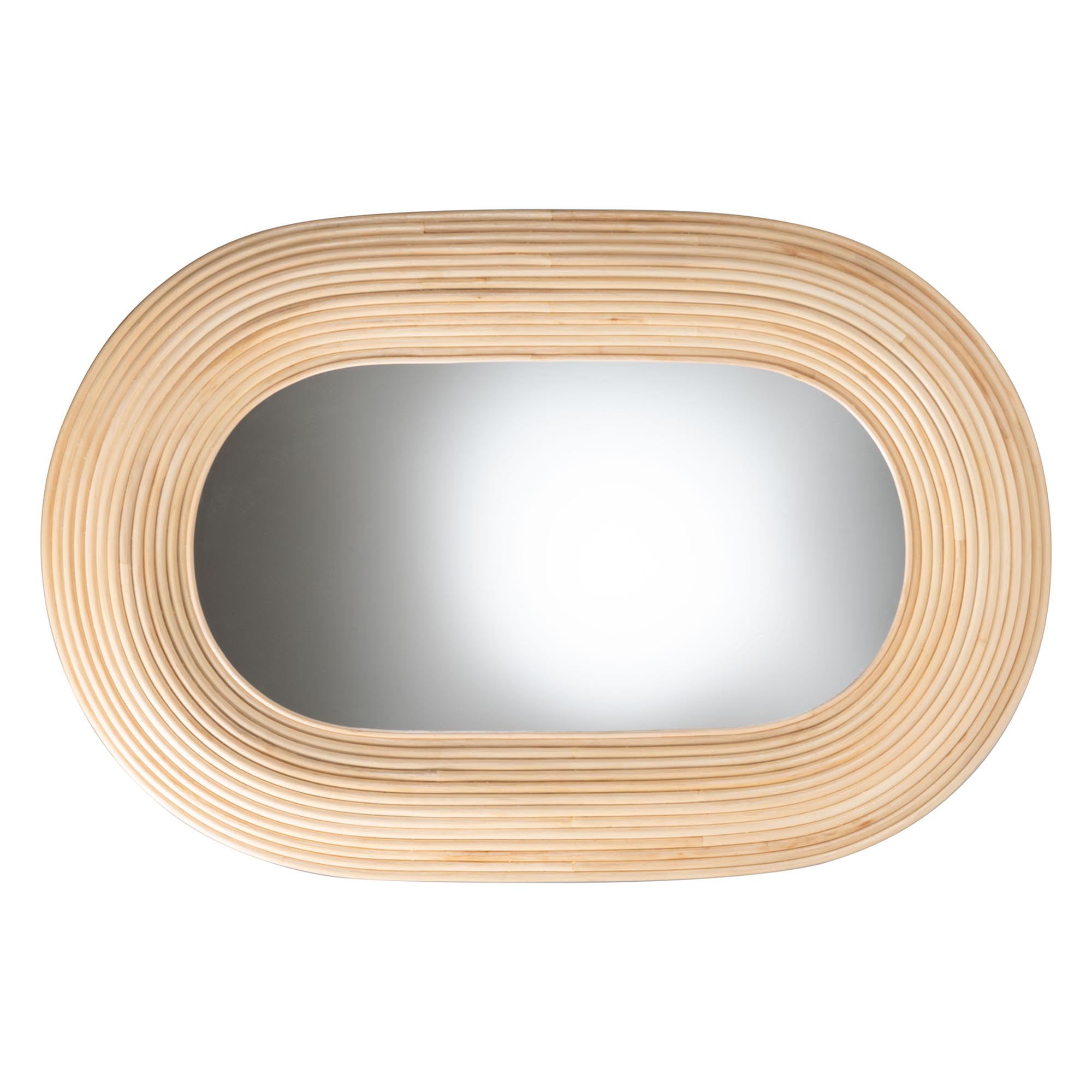 bali & pari Drucilla Rattan BOHO Mirror, Natural Brown