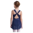 thumbnail image 2 of vastwit Girls Rhinestones Cutout Sleeveless Lyrical Dance Dress Figure Skating Performance Ballet Latin Jazz Dancewear Navy Blue 14, 2 of 7