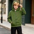 thumbnail image 4 of fatyb Boys Zip up Hoodies Casual Long Sleeve Hooded Sweatshirt Kids Fleece Lined Jacket Outdoor Wear, 4 of 7