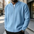 thumbnail image 2 of Men's Ribbed Knit Jacket, Full Zip Waffle Textured Cardigan for Casual and Office Wear, S, 2 of 6
