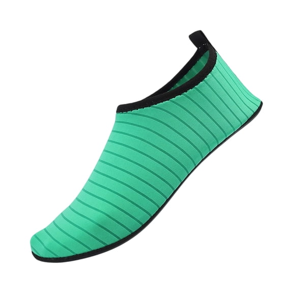 QWKLEAJ Striped Water Shoes for Women Men Quick-Dry Aqua Socks Swim Beach Barefoot | Yoga Exercise Wear Sport Accessories Pool Camping River Hiking Youth Adult Green 7