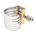 thumbnail image 2 of Ajuste de Tornillo Alto Tenor Saxofón Boquilla Sax Ligature Metal Plateado Plateado para Bakelite Boompieces , Tenor Gloria abrazadera de boquilla de saxofón, 2 of 9