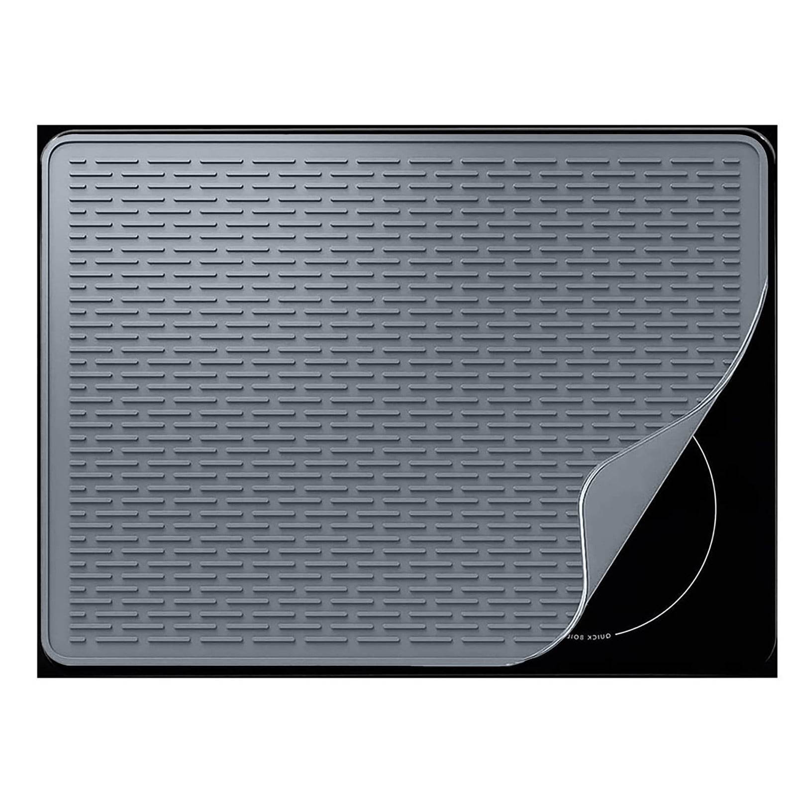 Large Silicone Stove Protector Mat 27x19 Inch Heat Resistant Drying Pad for Glass Top Range Electric Stove Countertop Kitchen Accessory(Dark Gray)