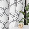 thumbnail image 6 of DriftAway  Geo Trellis Room Darkening Grommet Top Window Curtain Panel Pair Grey 63"L x 52"W, 6 of 8