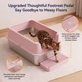thumbnail image 6 of Topyangs Stainless Steel Litter Box, XXL Metal Cat Litter Box for Big Cats, Pink, 6 of 9