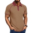 thumbnail image 1 of pstuiky camisetas de hombre, Blusa de manga corta con cuello vuelto, transpirable, con botones y color liso para hombre camisas casuales para hombre xl, 1 of 7