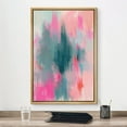 thumbnail image 2 of IDEA4WALL Framed Canvas Print Neon Pink & Blue Watercolor Collage Abstract Shape Wall Art Modern Artwork Decor Bohemian Colorful Chic for Living Room, Bedroom - Natural 24"x36", 2 of 5