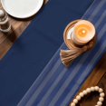 thumbnail image 3 of Navy Blue Striped Table Runner 90 Inches, Vintage Stripes Ombre Bed Runner Dresser Scarves Tabletop for Indoor Outdoor Parties/Ceremony/Banquet, 13" x 90", 3 of 9