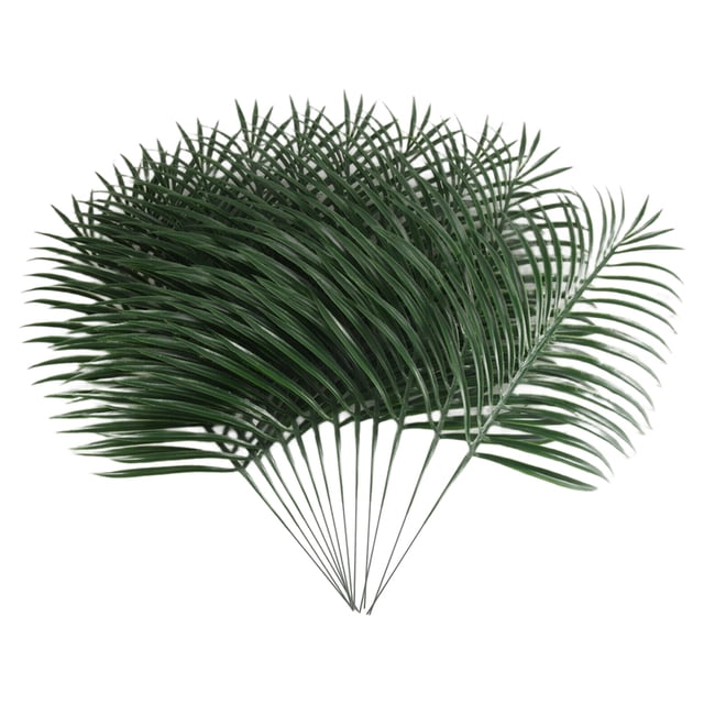 12 Piezas de Hojas Palma Artificiales Plantas Falsa Frondas Tropicales Grandes Planta Verde para Fiesta Hawaiana