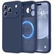 thumbnail image 1 of Funda de Silicona Premium, Forro de Microfibra, a Prueba de Golpes, para iPhone 17 Pro 6.3", Azul Marino, 1 of 7