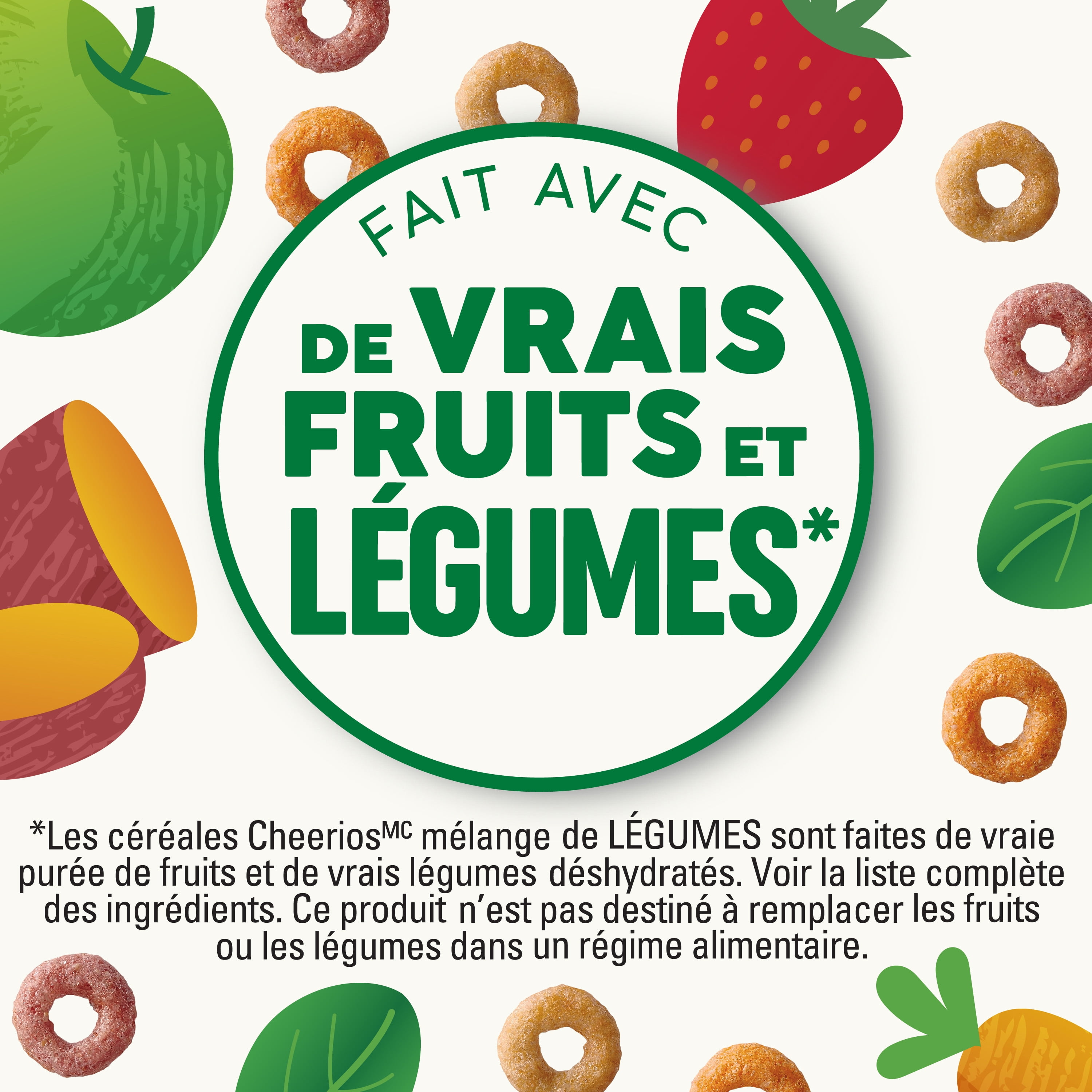 Cheerios Veggie Blends Apple Strawberry, Whole Grains, 300g, 300 g