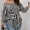 Black, variant on AOOCHASLIY Women Fall Tops Women's Stripe Print Long Sleeves Off Shoulder Casual Blouse