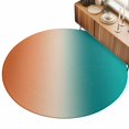 thumbnail image 2 of Round Area Rugs 3.3Ft, Teal Orange Ombre Non-Slip Washable Circle Rugs Carpet, Contemporary Art Abstract Aesthetics Indoor Outdoor Rug Floor Mats Throw Runner for Bedroom Living Room Bathroom, 2 of 8