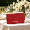 thumbnail image 3 of Suede Evening Bag Formal Clutch Purses for Women Sparkling Evening Bag with Detachable Chain for Prom Wedding Party, 3 of 6