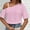 Pink, variant on Womens Cold Shoulder Eyelets Tops 2025 Summer Dressy Chain Strap T-Shirts Short Sleeve Ladies Going Out Blouses
