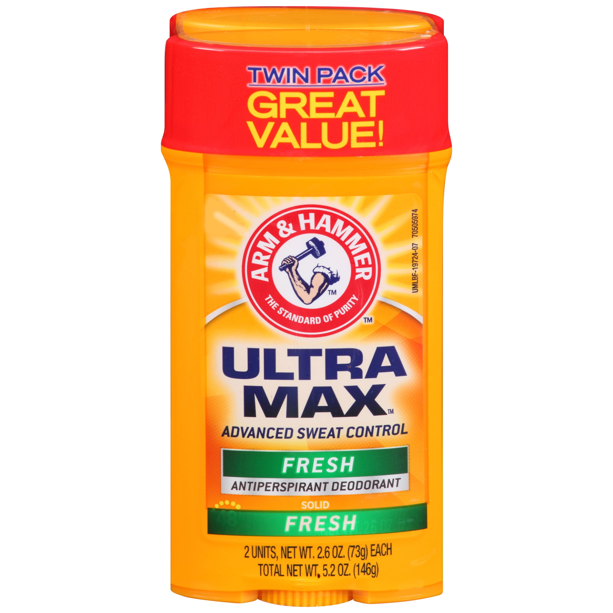 ARM & HAMMER ULTRA MAX Solid AntiPerspirant Deodorant, Fresh Twin Pack