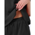 thumbnail image 5 of DARING DIVA Satin Pajama Short Sleeve Crew Neck Top Set S Black, 5 of 6