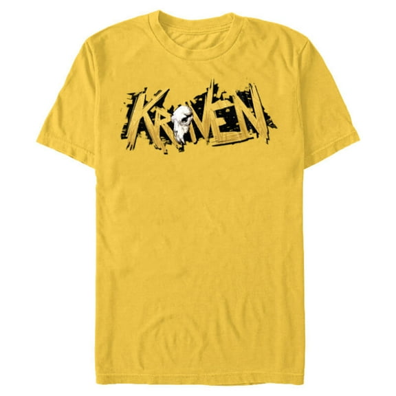 Marvel Spider-Man 2 PlayStation Game Kraven the Hunter Logo - Short Sleeve Blended T-Shirt for Adults - Customized-Yellow
