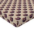 thumbnail image 4 of Ambesonne Cat Fitted Sheet, Kitty Funny Animal Cartoon Art, Twin XL Size, Beige Eggplant and Orange, 4 of 5