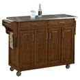 thumbnail image 4 of Pemberly Row Traditional Wood Rolling Kitchen Cart in Brown Finish, 4 of 28