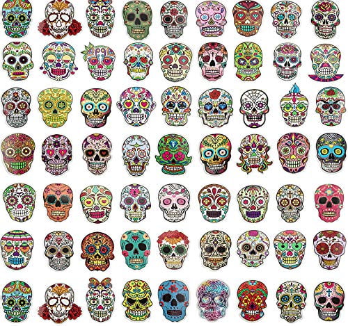 Mexican Day of the Dead Sugar Skull decal 4.5" Dia De Los Muertos vinyl sticker 