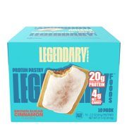Legendary Cinnamon 20g Protein Pastry 10 pack, Low Carb Snack Pack to Go, Gluten free and <1g Sugar