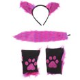 thumbnail image 2 of 1 Set Ears de animales peludos Guantes de peluche de animales de cabeza de animales., 2 of 6
