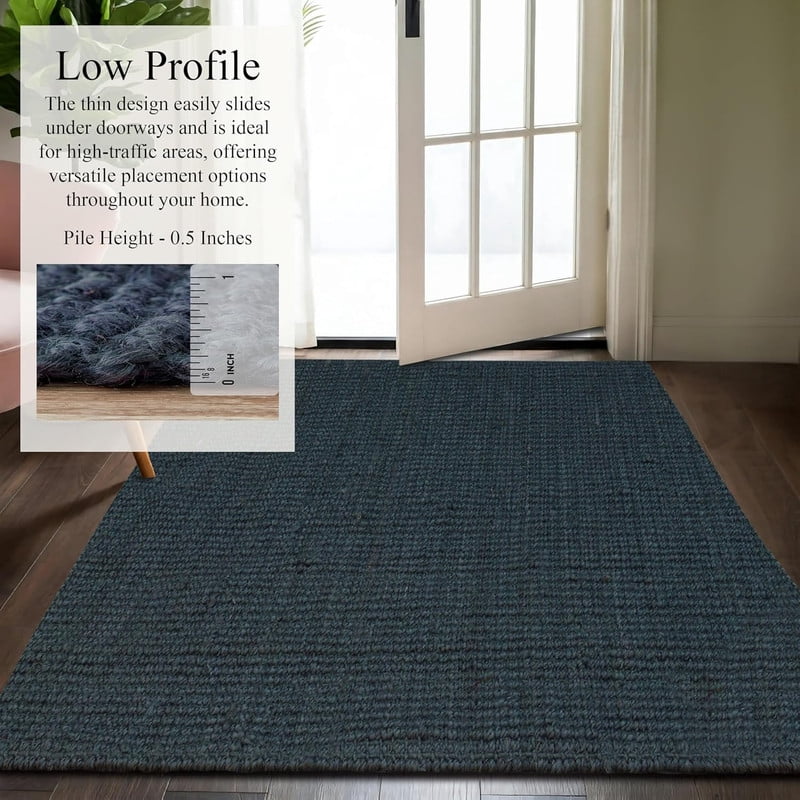 Delara Premium Handwoven 100% Jute Area Rug (7'.8" x 10'), Natural Fiber Boucle Design, 0.25" Thick – Durable Rug for Living Room, Bedroom & Entryway