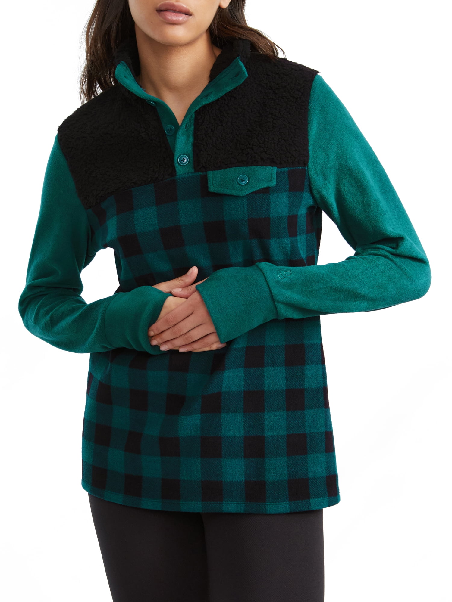 Cuddl Duds Womens Fleecewear Mixed Media Mock StyleCD8326165