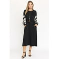 thumbnail image 2 of Ivory Buffalo Plaid Bishop Sleeve Midi Dress, 2 of 4