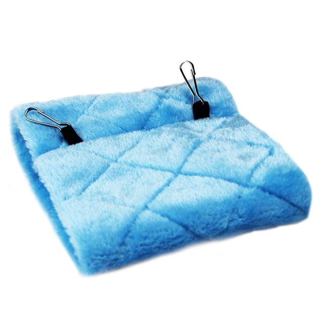 Billuyoard Nido de pájaro colgante de franela para invierno, casa de animales cálida, cabaña para mascotas, hamaca para pájaros, cueva, jaula, casa de Jaulas de pájaros azul 32x19x25cm Billuyoard PT0742-03B