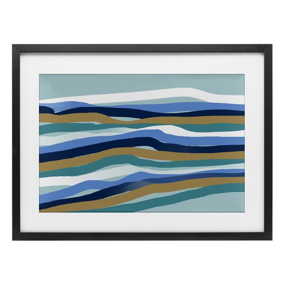 Stupell Industries Between The Waves Ripples Black Framed Print Under Glass design by Atelier Posters, 14 x 20