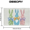 thumbnail image 5 of Easter Placemats 12x18 Inch Set of 4, Colorful Polka Dots Bunny Grey Striped Decorative Farmhouse Holiday Spring Table Decoration for Kitchen Dining, Indoor Outdoor Dinner Party Décor GP112-18, 5 of 5