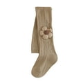 thumbnail image 2 of Xfvqtps Girls Tights Knit Cable Solid Color Flower Decoration Thickened Elastic Soft Comfortable Warm Winter Pantyhose for 2-12 Years Coffee, 2 of 5
