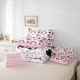 thumbnail image 6 of Homewish Cute Cow Rainbow 7-Piece Twin Bedding Sets For Children Teens Girls,Polka Dots Bedding Comforter Set,Pink Love Heart Print Breathable Sheet Sets,Super Cozy Room Decor,Reversible, 6 of 8
