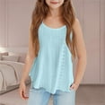 thumbnail image 2 of Kovlvoll Summer Tank Tops for Toddler Girls Fashion Eyelet Crewneck Comfy Solid Color Sleeveless Suspenders Top Blouse, 2 of 7
