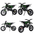 thumbnail image 2 of Xnigf 49cc 2-Stroke Dirt Bike, Off-Road Motorcycle with Dual Disc Brakes, Gas Powered, 10-Inch Tires, 25 MPH, 330 LBS Capacity, Green, 2 of 8