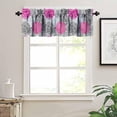 thumbnail image 3 of Blue Yellow Floral Valance Curtain Boho Dahlia Chrisanthemum Flowers Pattern Rod Pocket Valance Window Treatments Short Curtains for Kitchen Bathroom Farmhouse 54x18inch, 3 of 6