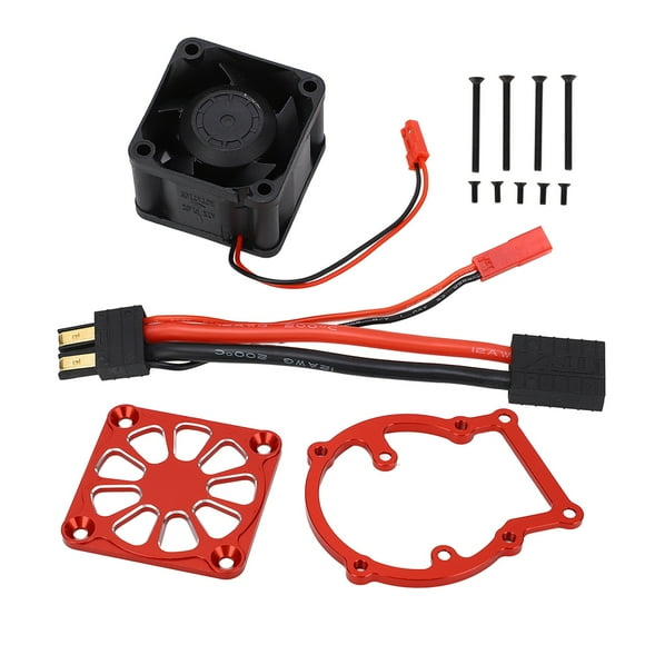 MAYUJIAA RC Cooling Fan Aluminium Alloy 21000 Rpm RC Motor Heatsink for TRAXXAS 1/8 4WD SLEDGE 8‑12V Red HW313-10486