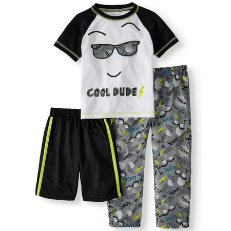 - Short Sleeve Top, Shorts & Pants Pajamas, 3-piece Set (Toddler Boys)