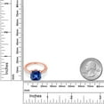 thumbnail image 5 of Gem Stone King 5.59 Ct Blue Created Sapphire White Created Sapphire 18K Rose Gold Plated Silver Ring (Size 5), 5 of 6