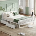 thumbnail image 4 of Queen Size Platform Bed with Storage Drawers, Metal Daybed Frame with Upgraded Safety Round-Pipe Design, Low Profile Design, White, 4 of 9